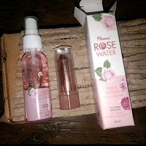 New Rose Water And Lipstick Or Free Gift Inside