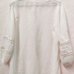 White Georgette Tunic Top