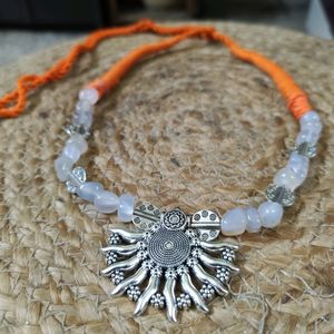 Silver Replica Natural Stone Choker