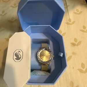 Swarovski Stainless Steel Analog Gold Tone Dial Wo