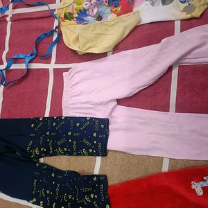 Combo Of 3 Leggings & Full Sleeve Top For 4-5 Year