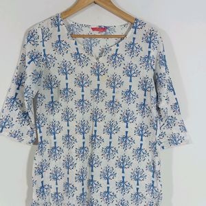 White Printed Kurta (Women)