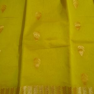 Grand Yellow Saree with Zari Work