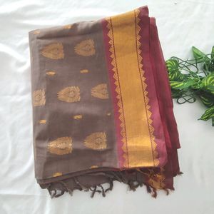 Grey and Maroon Saree (Women's)