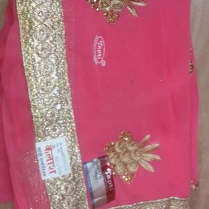 Baby Pink Colour New Saree