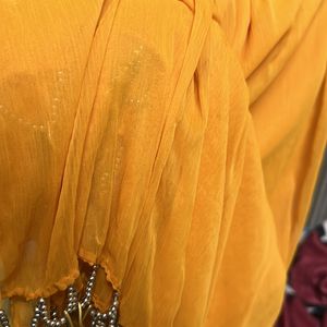 Mustard Dupatta With Beautiful Tassel Lace