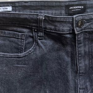 Jack & Jones - Grey Low Rise Glenn Slim Jeans