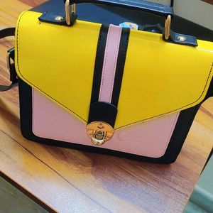 Classic Fashion Yellow, Pink Sling Bag