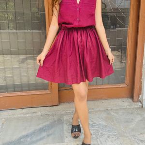 FLASHSALEWine Flowy Dress