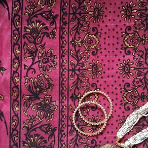 Deep Purple Saree With Embroidery