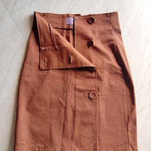 Button Front Skirt