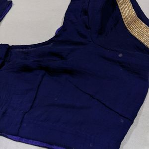 Navy Blue Saree With Blouse