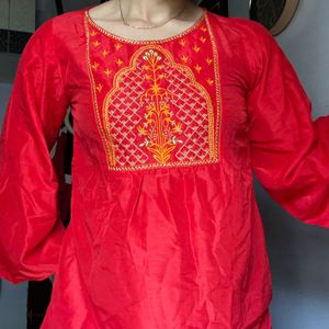 New Beautiful Bell Sleeves Short Kurti Top