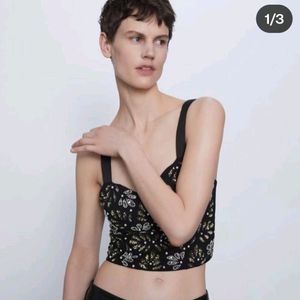 Zara Handwork Bustier Top