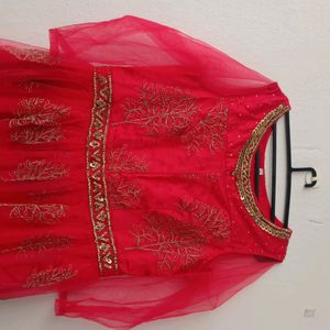 Red Dress - Grand Look With Chamki Heavy Works.