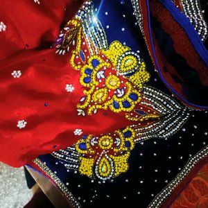 Ravishing Red Velvet Saree