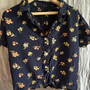 Cute Floral Cropped Shirt