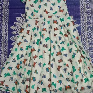 long frock with butterfly prints