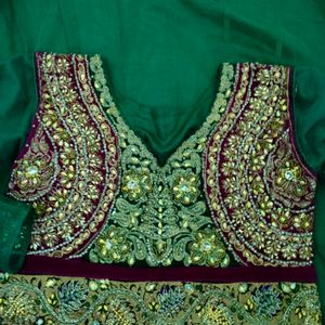 Green Colour Frock  With Chudidar And Dupatta