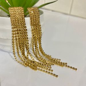 Golden Rahinestone Earrings