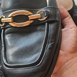 Branded Leather Mule