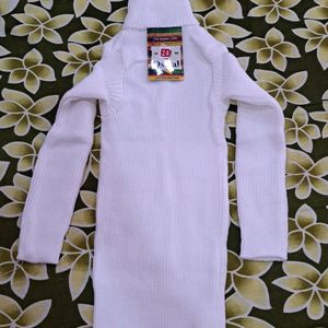 Turtle Neck Sweater For Babies White