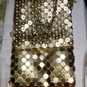 Party Wear,stones Golden Bag