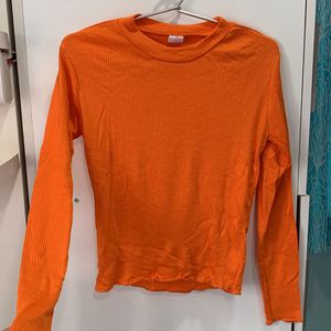 SSS Orange Full Sleeve Body Fit Top