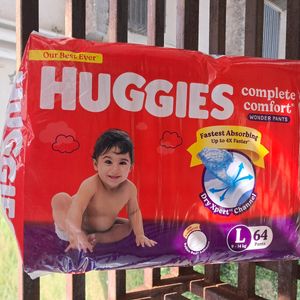 Huggies Baby Diapers L Size, 64 Count