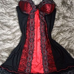 Red Lace Vampy Gothic Dress