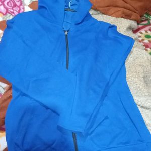 Unisex Blue Hoodie With Zippet