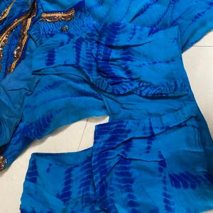 Blue Bandej Chanderi Saree