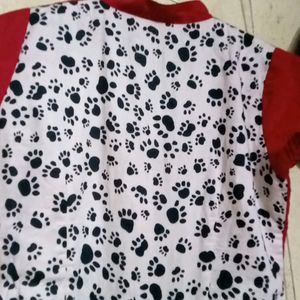 Red And White Cotton Kurti