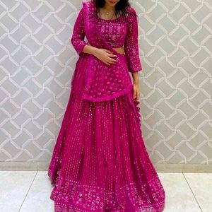 Attractive Party Wear Silk Lehenga