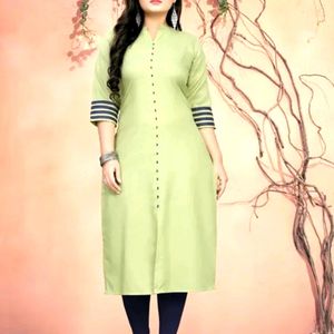 Kurti korean button check designtrend pink1pic 4XL