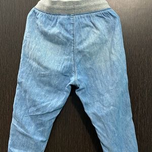 HnM Boys Jeans Joggers 3-4 Years Color Blue Washed