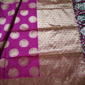 Magenta Pink Banarasi Dupatta