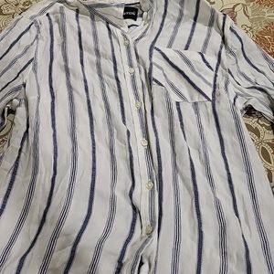 White Shirt With Blue Lines