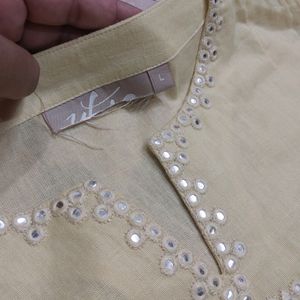 New Soft Yellow Kurti Unuesd