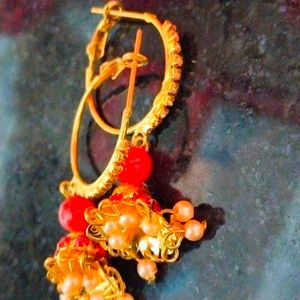 Golden Rhinestone Jhumka For 20 rs