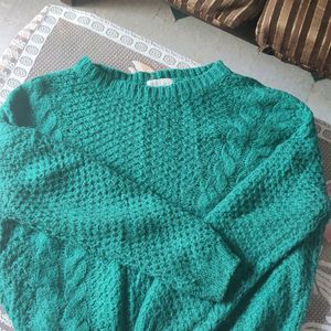 Royal Green Woollen Sweater Women