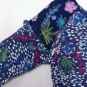 Empire Shape Floral Print Top