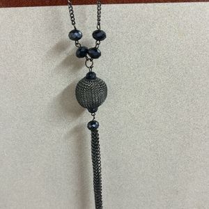 Pair Of 2 Oxidised Long Neck Chains