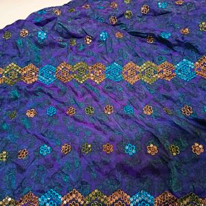 Dark Blue Colored Saree