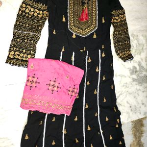 Long Ethnic gown with dupatta set