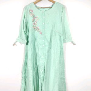 Srishti Green Round Neck Kurta (Women's)