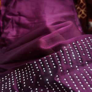 Farewell / Fancy Party Saree - Purple 💜 Trending