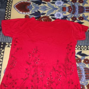 Ladies Long Red T-shirt, 1 Time Use Only