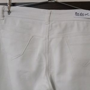 White Cotton Jeans For Women