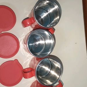 Steal Tea Mug Red Colour 4 Set